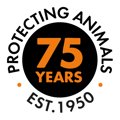 75 years protecting animals logo