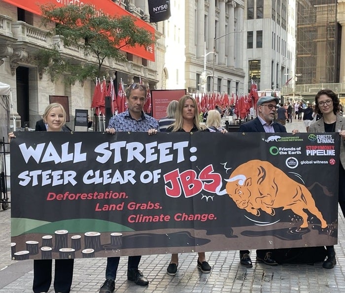 Calling on the financial sector to oppose JBS's attempt to be publicly traded in the US