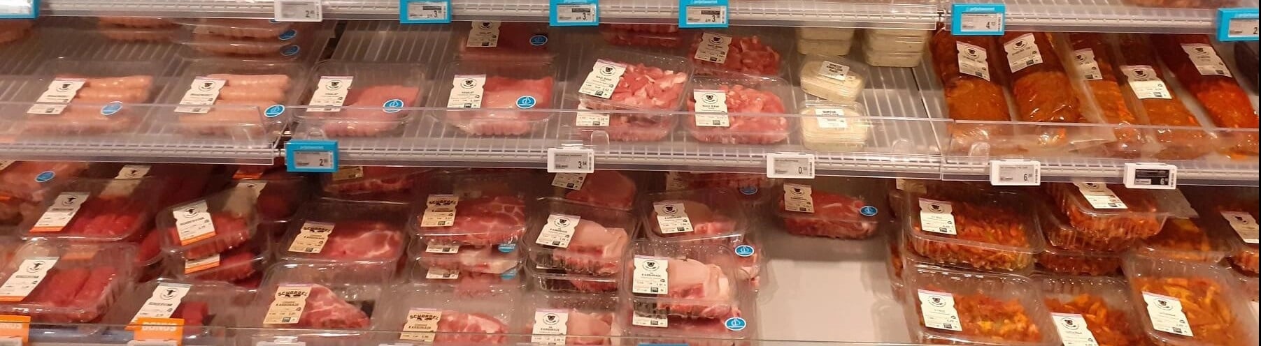 Meat products at a supermarket