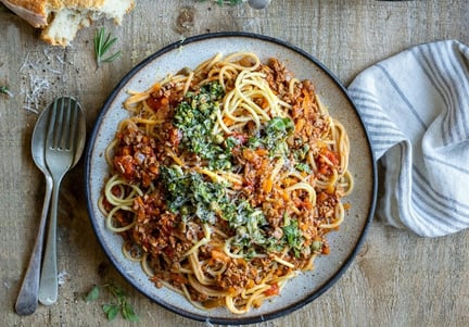 Vegan spaghetti bolognese