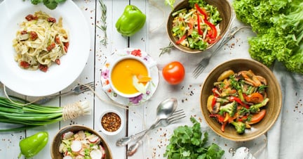Assortment of vegan dishes
